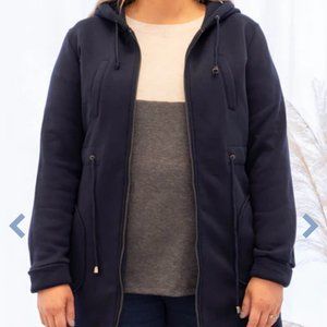 Chic Soul Early Morning Jacket in Navy - Size 3X